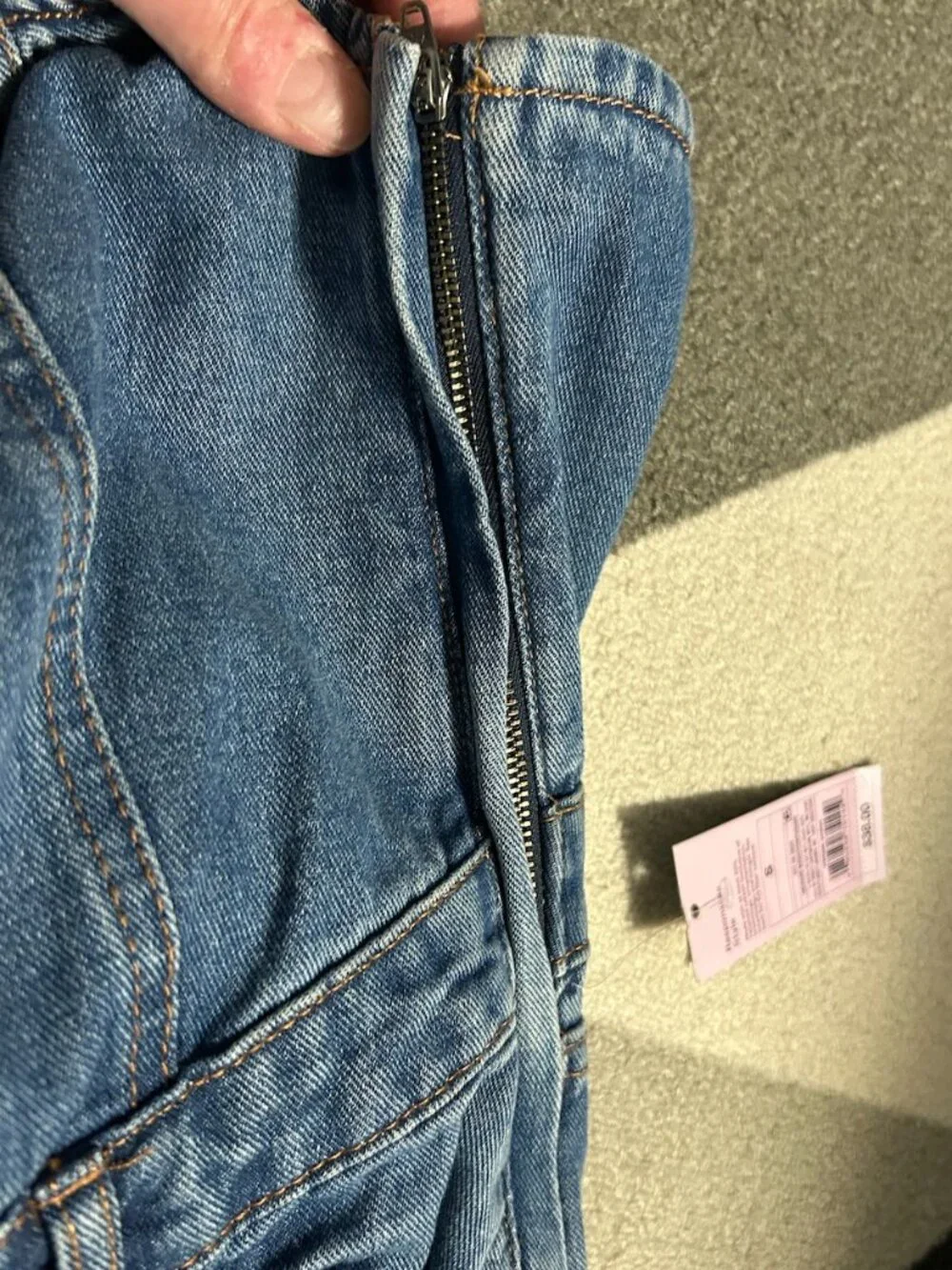 wild fable Denim Strapless Cargo Jumpsuit - Light Blue - Picture 6 of 12